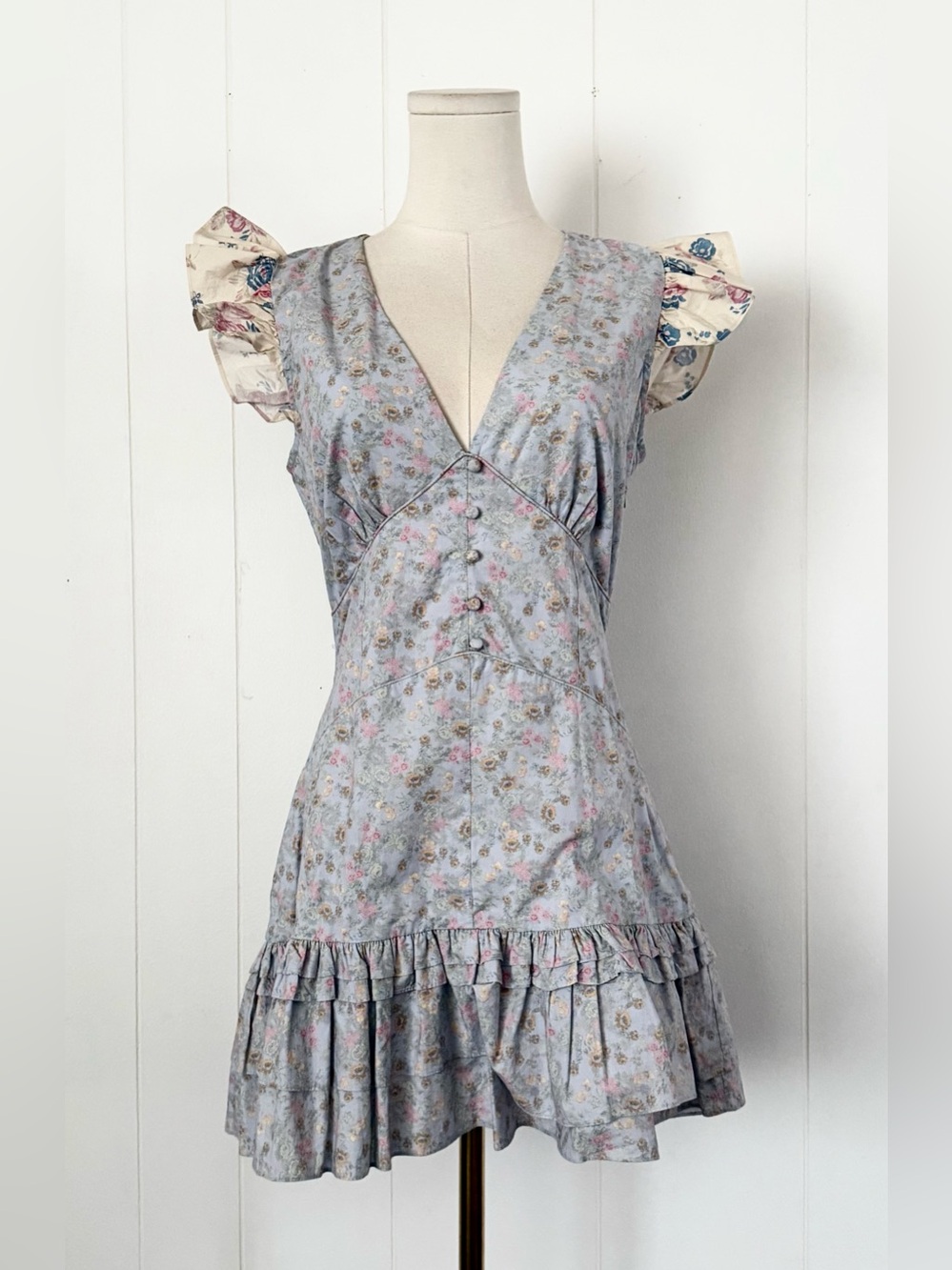 LoveShackFancy Arthur Mini Dress in Baby Blue Skies Size 2 Coquette Feminine - Picture 4 of 9